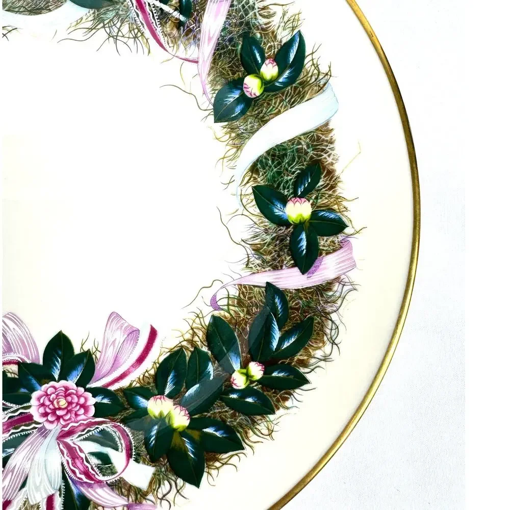 Lenox Limited Edition 1991 and 1992 Colonial Christmas Wreath Issue-Set of 2